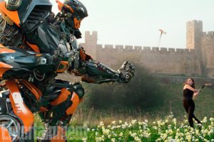 TRANSFORMERS: THE LAST KNIGHT (2017) Hot Rod and Laura Haddock as Viviane Wembly